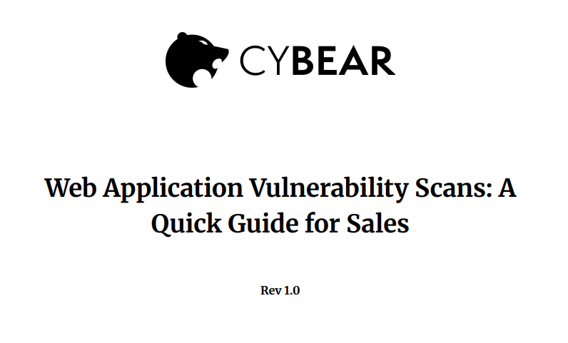 Web Application Vulnerability Scans - A Quick Guide for Sales